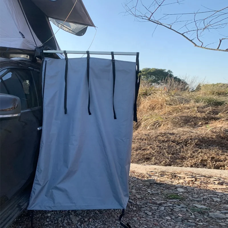 Car Roof Top Tent Hard Shell Outdoor Offroad Privacy Side Ensuite Awning Car Tente Vehicle Change Room Shower Tent For Camping