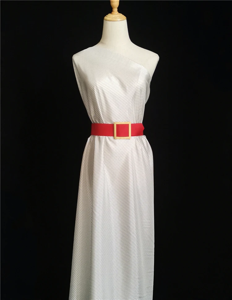 
Printed Black Dot Habotai Silk Fabric 8MM Pure Silk Fabric for Dress 