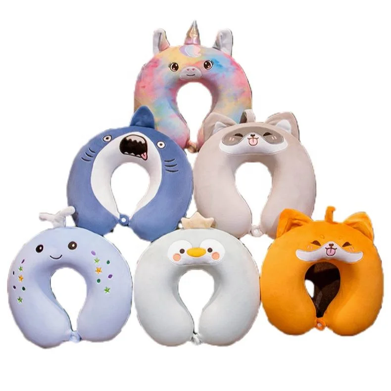 Comfortable Cartoon Animal U Shaped Travel Neck Pillow Memory foam Pillows Support Head Rest Cushion Car Travel Pillow