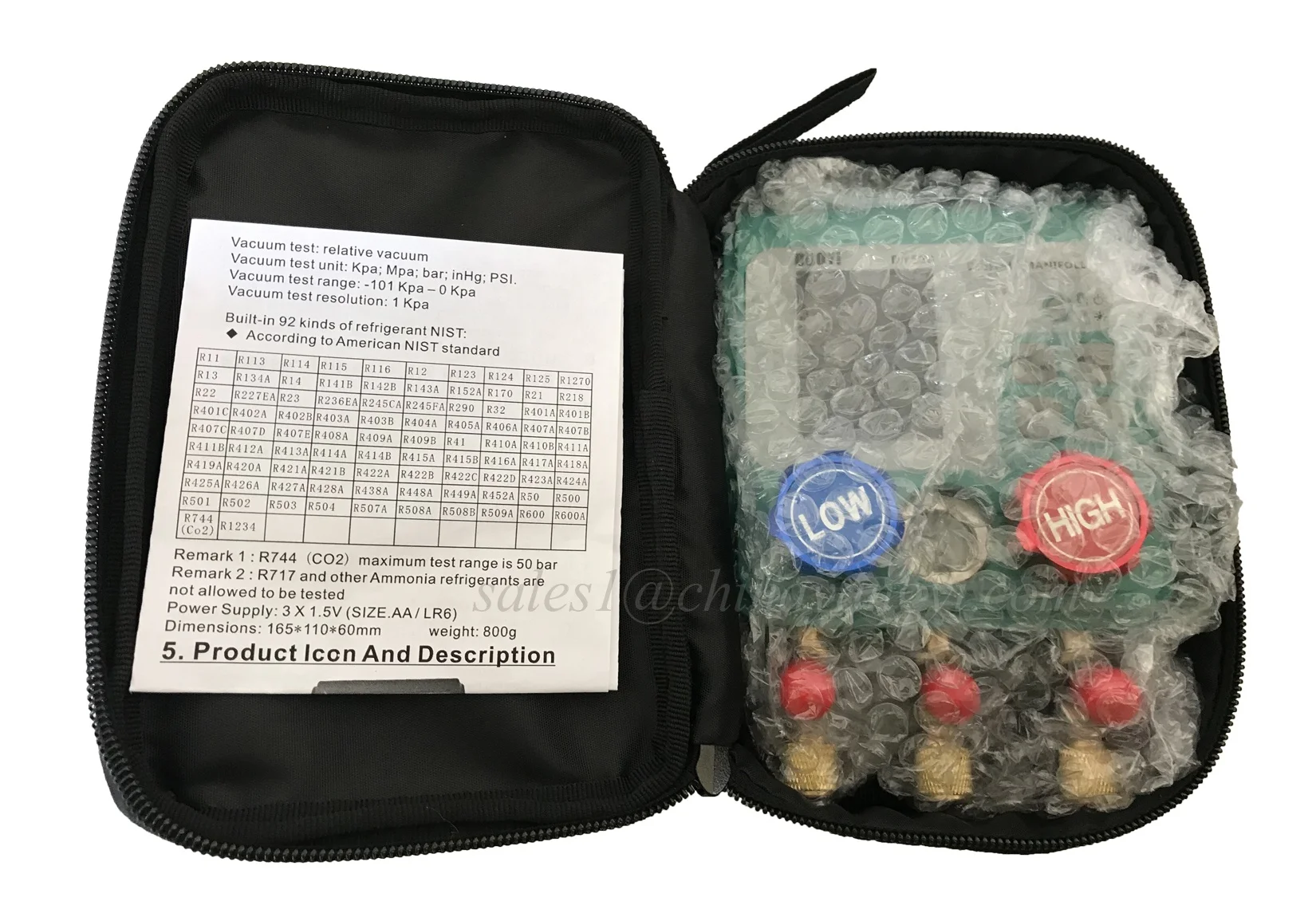 New Series Digital Manifold Gauge Car Air Conditioning Digital Refrigerant Pressure Gauges Pressure Tester Vacuum Meter