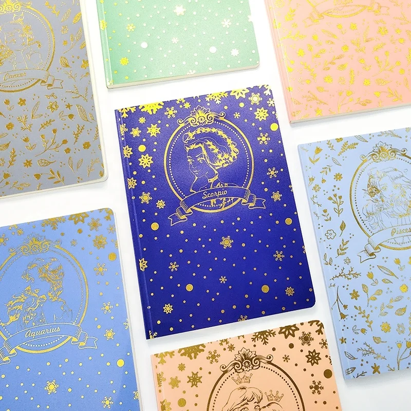 Wholesale Bulk Stationary Notebook A5 For Students Holi Constellation Gold Foil Logo Customized notebook Star Sign Diary