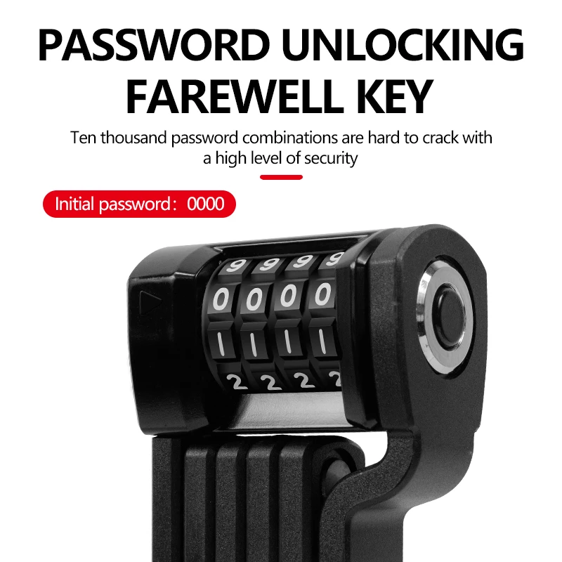 SENDE  Heavy Duty Folding Combination Portable anti-theft padlock Safe Cycling Accessories folding lock adult BIKE Lock