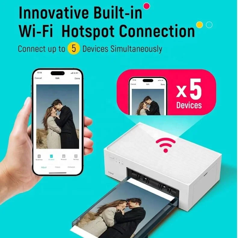 Wireless Photo Printer Compatible With Smartphones And Tablets For On The Go Printing