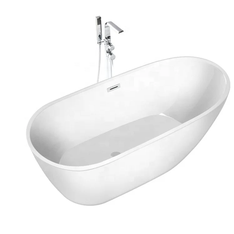 Fabiao bak mandi terazzo Oval Freestanding Pealescent Acrylic Large Bathtub Bath tube for Adults With Wholesale Price