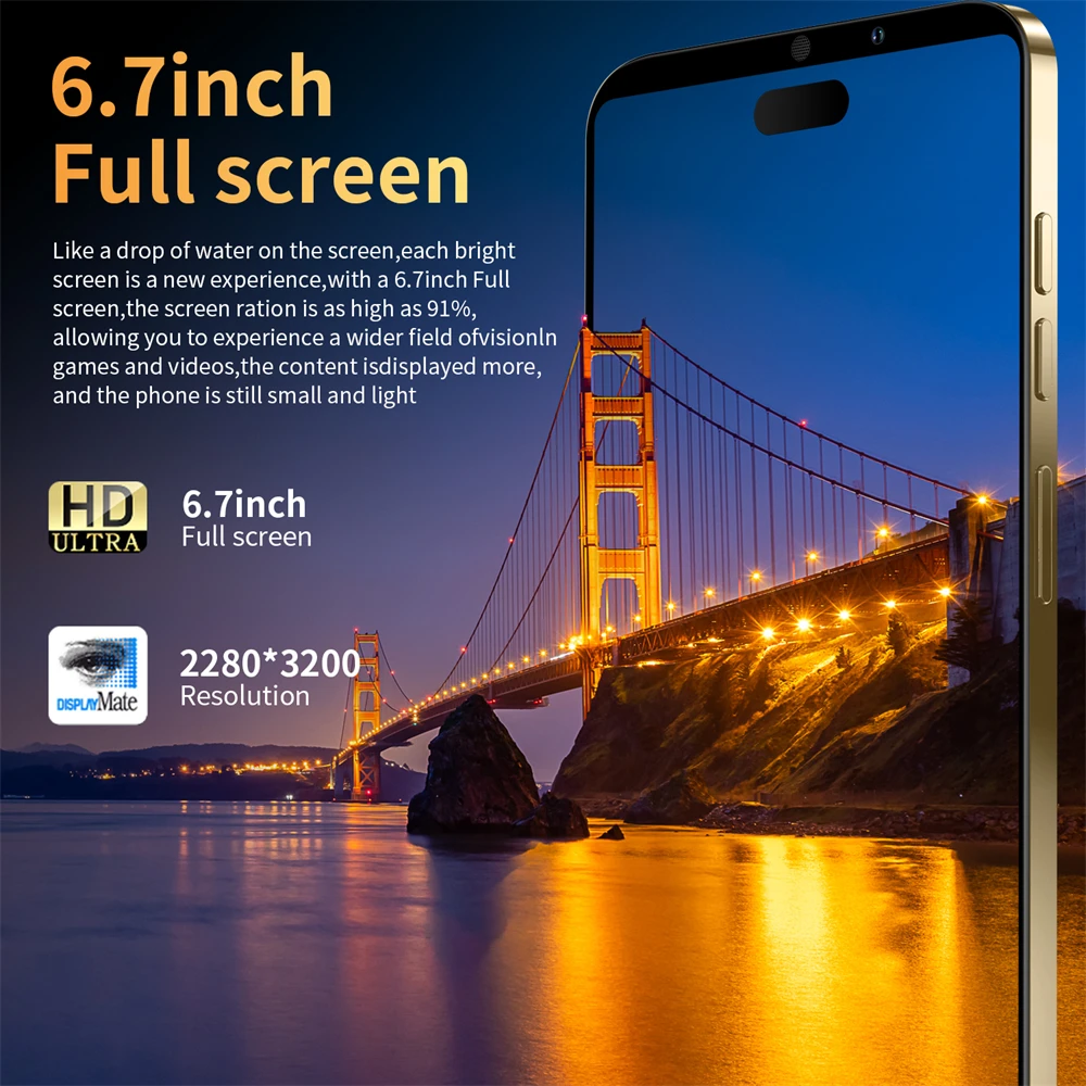 Best Price Phone I 14 Pro Max Android Smartphones 6.7 Inch 8Gb+256Gb 10 Core 5g Let Cellphones With 3 Camera Mobile Phones