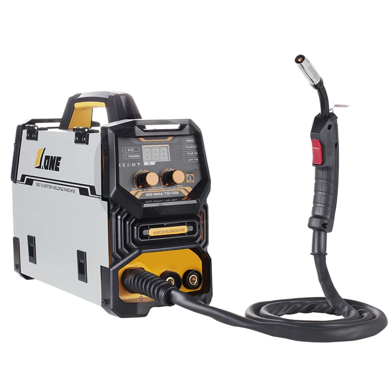 JONE GMAW dc inverter electric welding machine mig gasless welders ARC/MMA/MIG/TIG-120A Portable Multi-Process soldadora mig