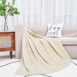 factory Wholesale bed Throw Blanket 100% cotton Waffle blankets Cotton knit Weight Blanket