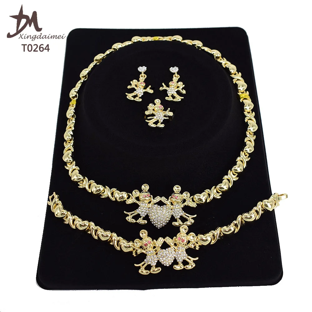 
T0264 Latest design Christmas gift cute girl Mickey kids jewelry set 