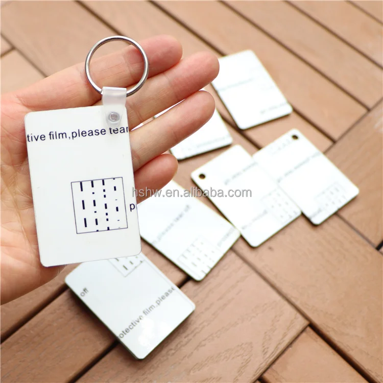 Wholesale Printable Rectangle Keychain Wood Key Holders Double Side MDF Keychain Blank Sublimation Key Chain