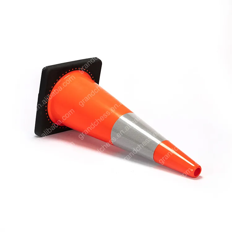 
36 inch 900mm High Fluorescent Orange Black Base PVC Road Traffic Cone 