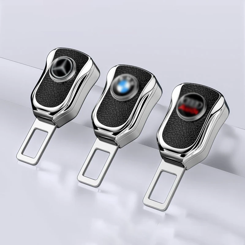Universal Zinc Alloy Car Seat Belt Extender Alarm Silencer With All Car Logo Car Seat Belt Buckle