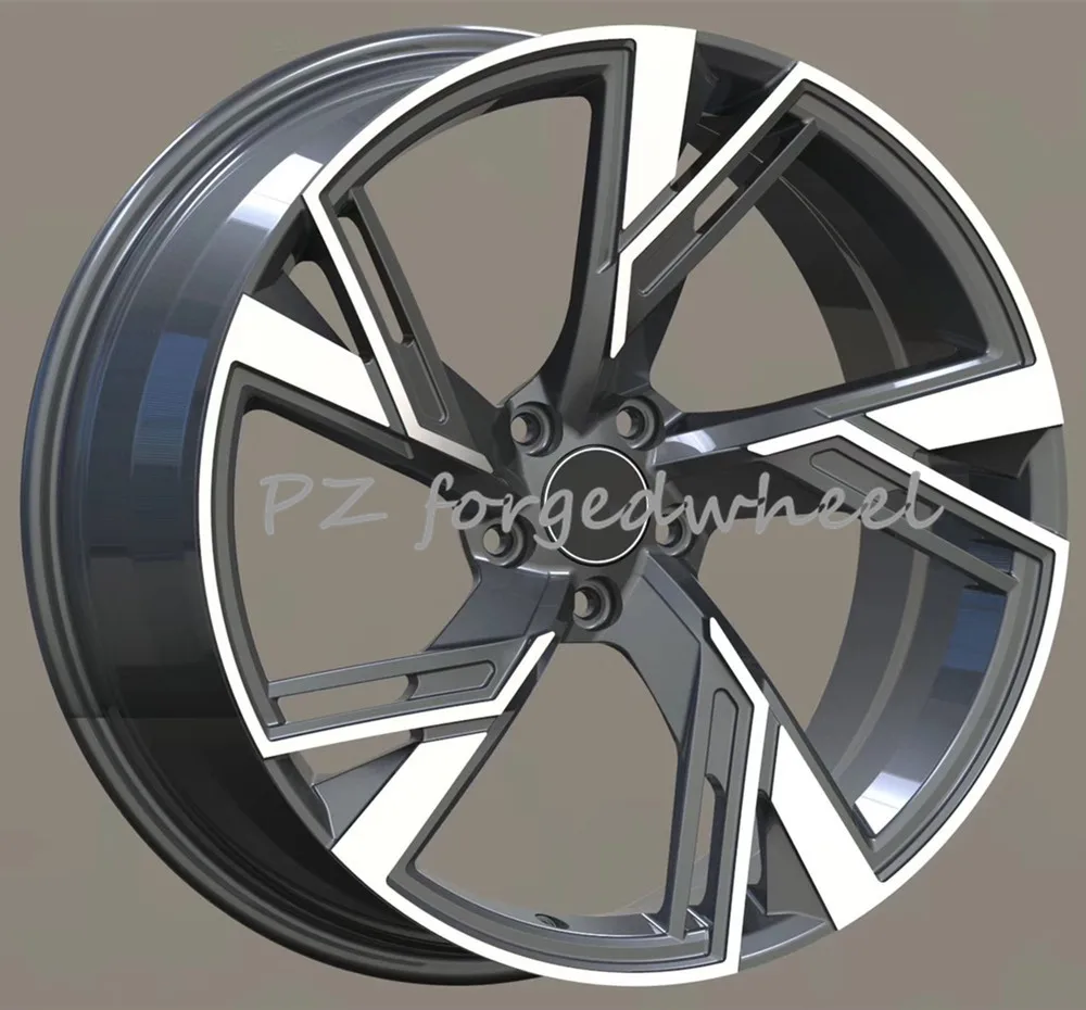 Pengzhen hotsale 5x112 18 19 20 inch gun gray machine face forged alloy passenger car wheels for audi a4 a7 sq5 sq7