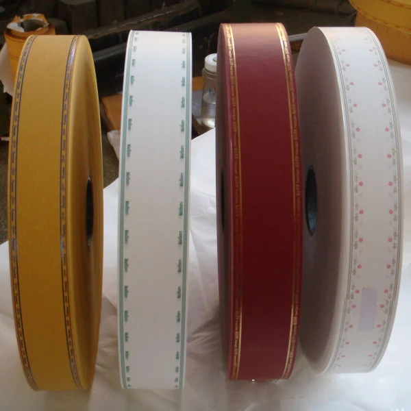 Hot-sta mping Cork Yellow Tipping Paper For Standard Cigarette Filter Cork Color 0.3mm Gold Line Cigarette Tipping Paper