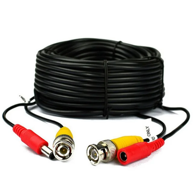 10M 20M 30M 50M Black BNC Video Power Cable/Wire for Security Camera DVR, Surveillance System Cctv Extension Cable