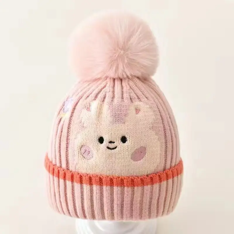 Hot sale cute baby cowboy hat caps wholesale winter keep warm lovely new fashion unicorn animal hats for boys and girls