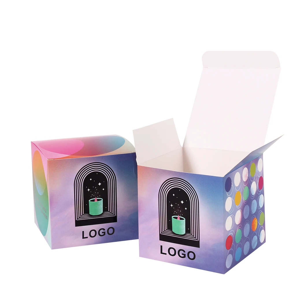 Luxury Custom Candle box Packaging Gold foil stamping and Spot UV printing Automatic bottom buckle Boxes with insert for Candle