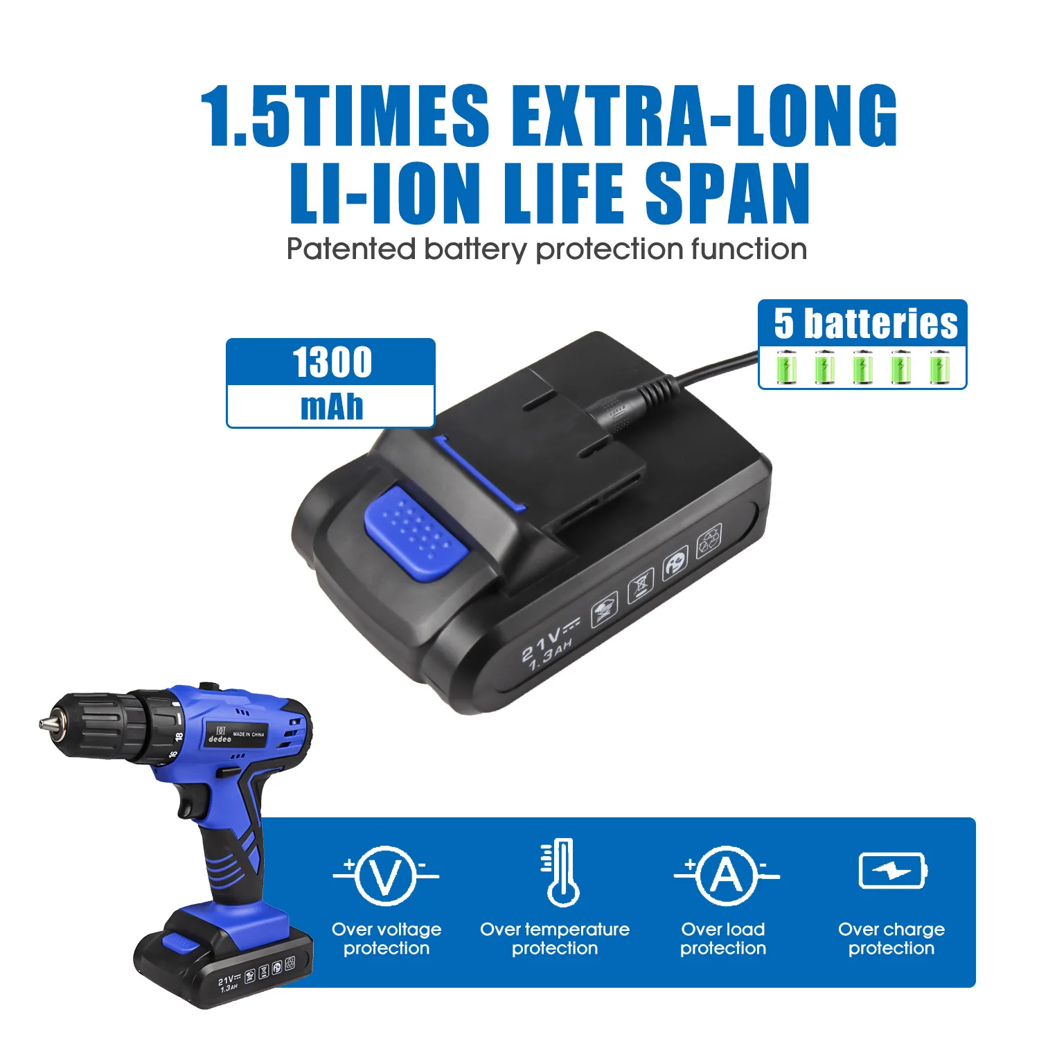 104Pcs 21V Household Tools Set Lithium Battery Driver Power Drill  DIY Variable Speed Cordless Hammer Drill Tool Kits