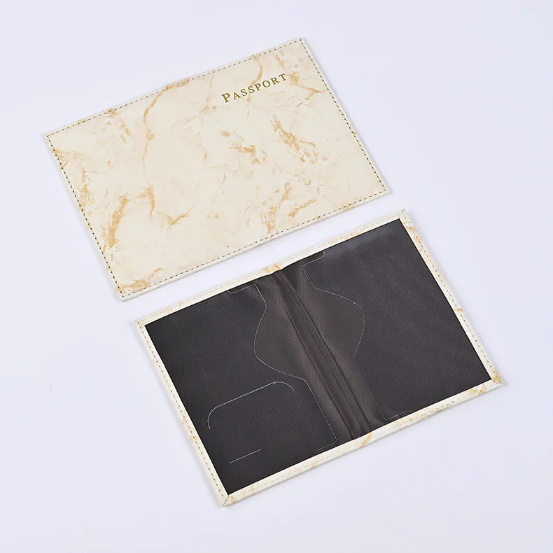 Wholesale PU leather passport holder marble pattern travel passport cover