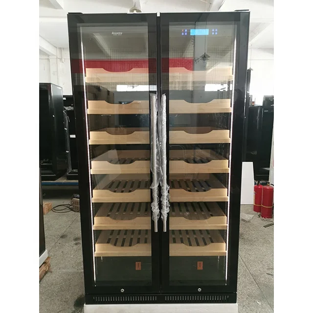 Fashion Luxury 4000-5000 Cigar Cooler Humidor Storage Boxes Glass Door Humidity Control Cooler