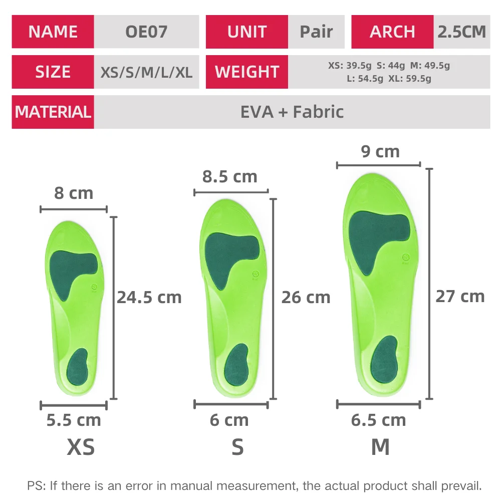 Absorbs Shock, Reduces Over-pronation Classical Orthotic Metatarsal Arch Support - EVA Layer Conforms to Foot Contours