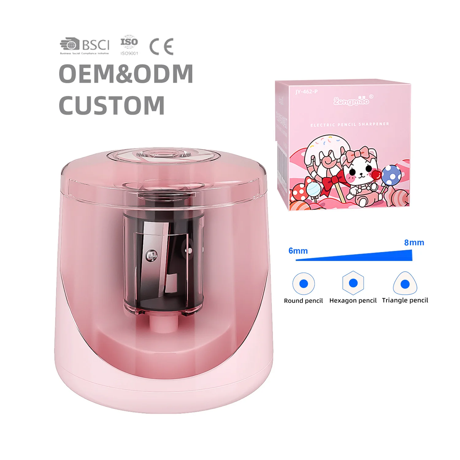 Portable Automatic Pencil Sharpener Battery Operated Black Electric Pencil Sharpener for Kids School Home