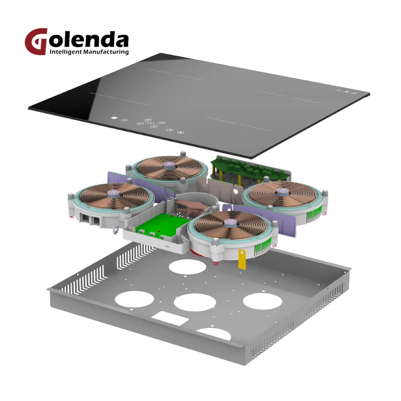 Modern Design 220V Induction Stove Glass Top 6800W 4Zone Induction Cooktop built-in With Touch Keys kitchen induction hob cooker