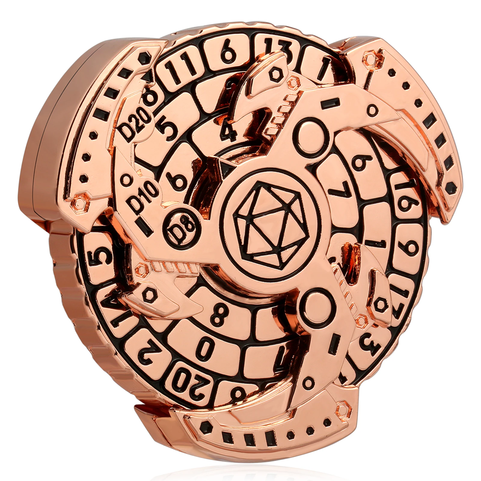 7-in-1 Metal Compass Dice Set with Gift Box Roulette Spinner DND Dice Rotating RPG Dice  for Dungeons & Dragons Tabletop Game