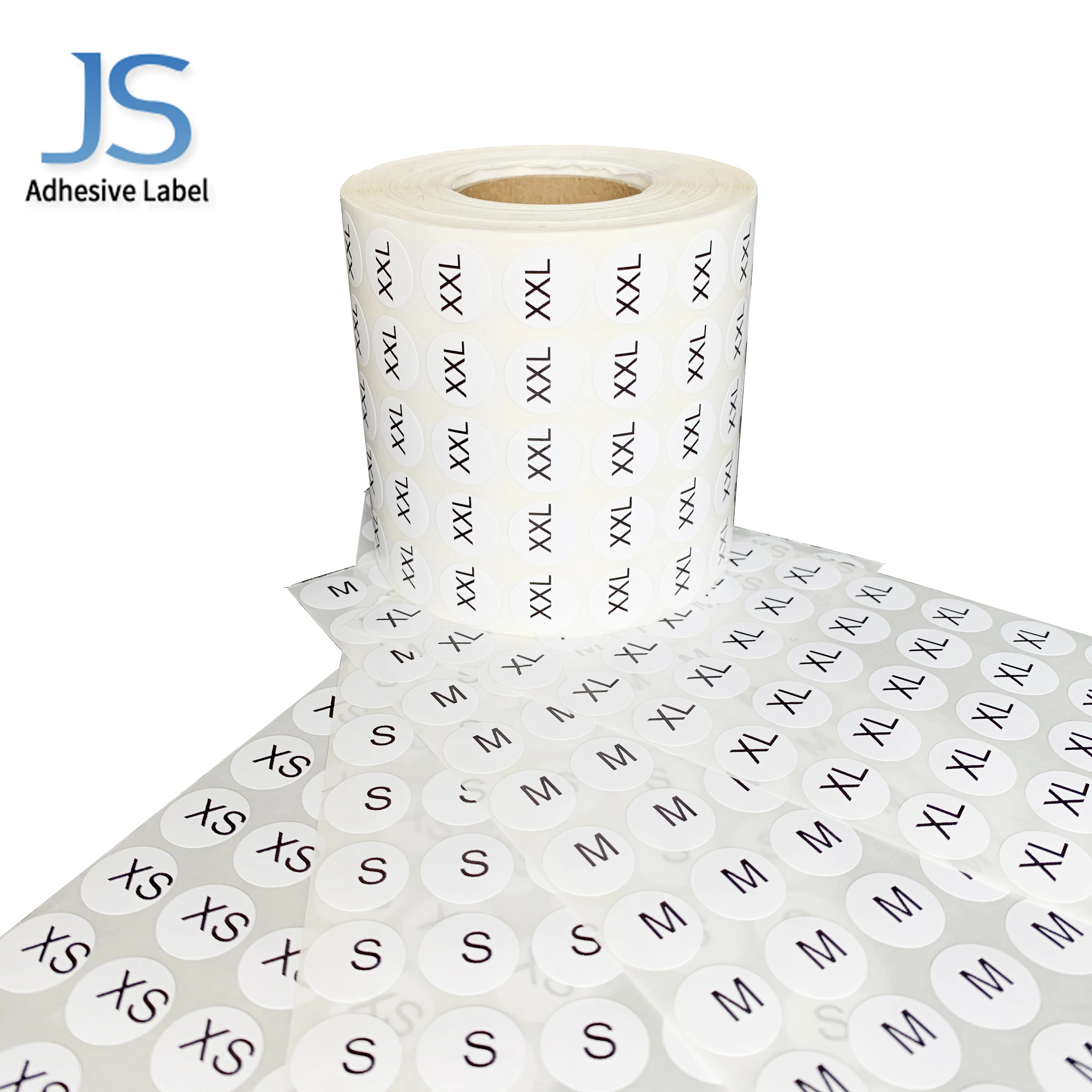 Bulk Round Clothing Size Custom Stickers For Garment Label