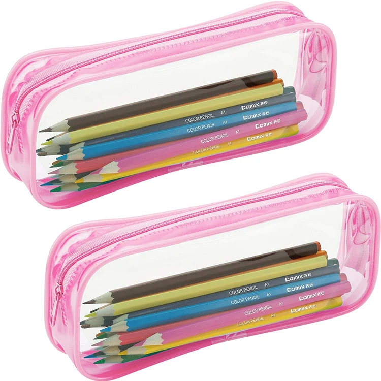 Colorful PVC Pencil Case in Zipper Pencil Pouch Promotional Gift Stationary Bag For Students School