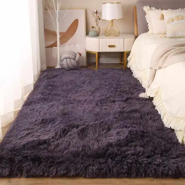 Hot Sale China Factory Ins Style Custom Soft Mat Different Solid Tie-dyed Color Plush Rug Living Room Fluffy Carpet
