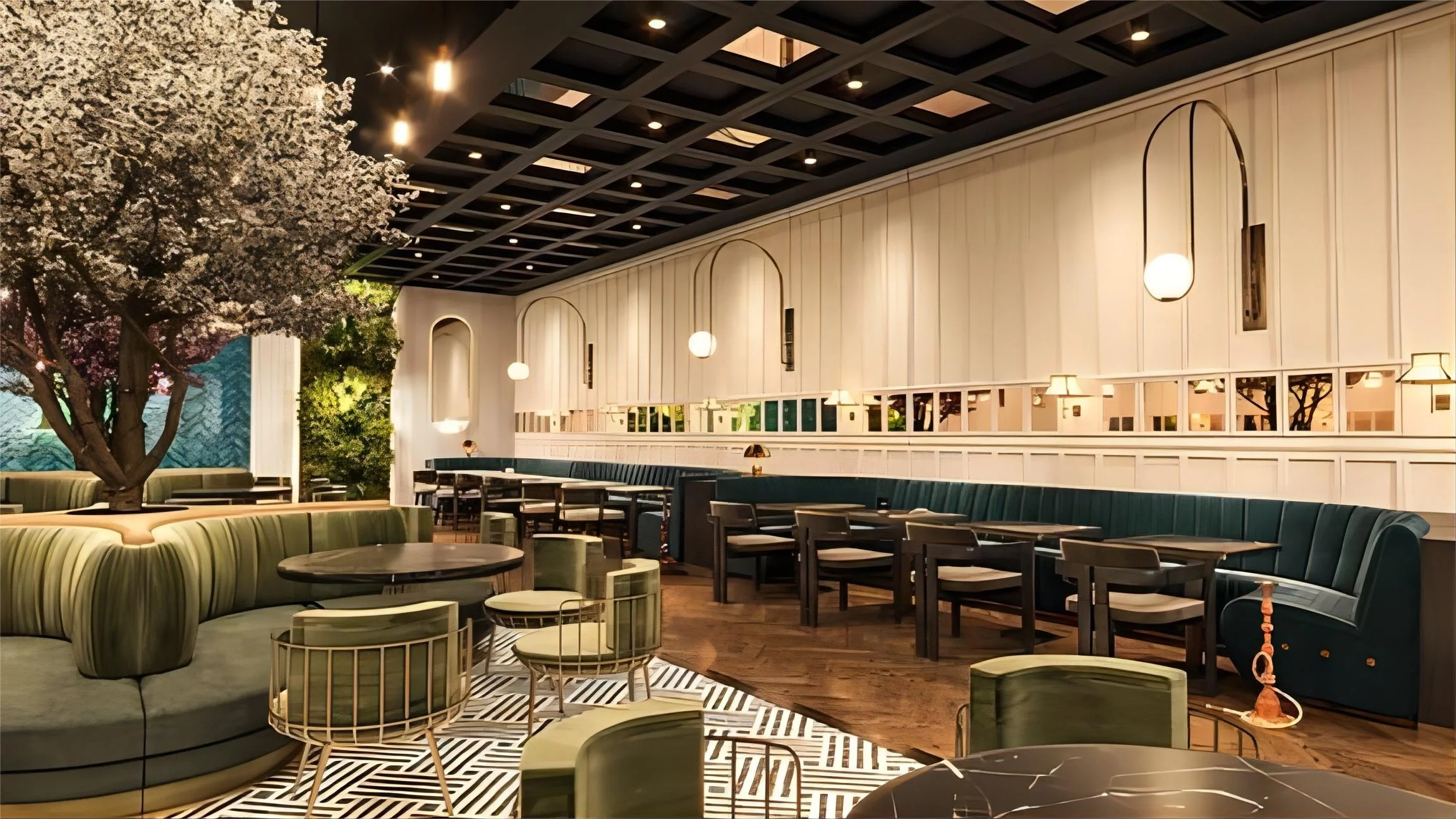 high quality modern restaurant furniture set velvet booth sofa dinning table and chair set for restaurant and bars wood