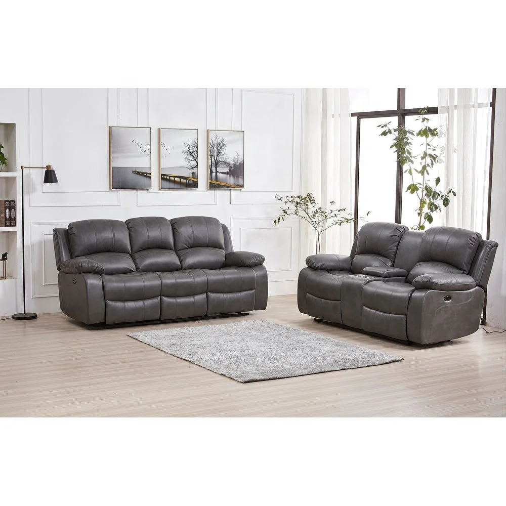 Hot selling modern leather 321 living room furniture recliner sofa match draw table with console