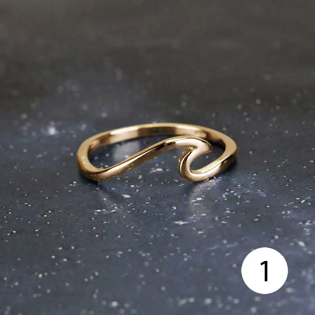 Hot Sale Fashion Gold Wave 925 Silver Ring Jewellery India Sterling Silver Waves Ring
