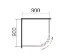  Хорошее качество прогулка в форме дуги с лотком для душевых кабин