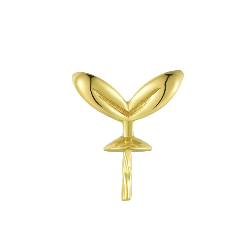 Au 750 Jewelry DIY Accessories Bunny Head Y Design18K gold Akoya Pearl Pendant Holder Mount for Jewelry making