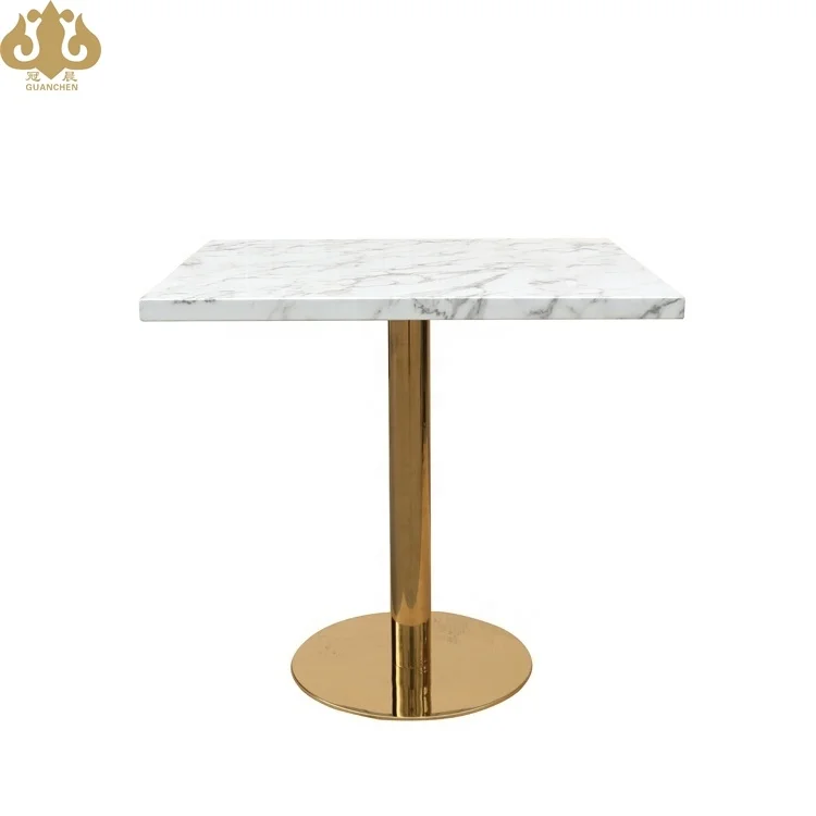Hotel restaurant luxury 4 person white marble quartz stone table