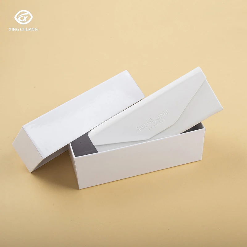 High quality white  eyewear accessories eyeglasses box set leather case soft optical glasses cases package custom logo