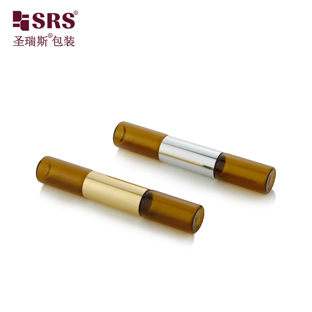 Empty Double-tube Rollerball Perfume Bottle 3+3ml 4+4ml 5+5ml Essential Oil Glass Bottle With Roller Ball