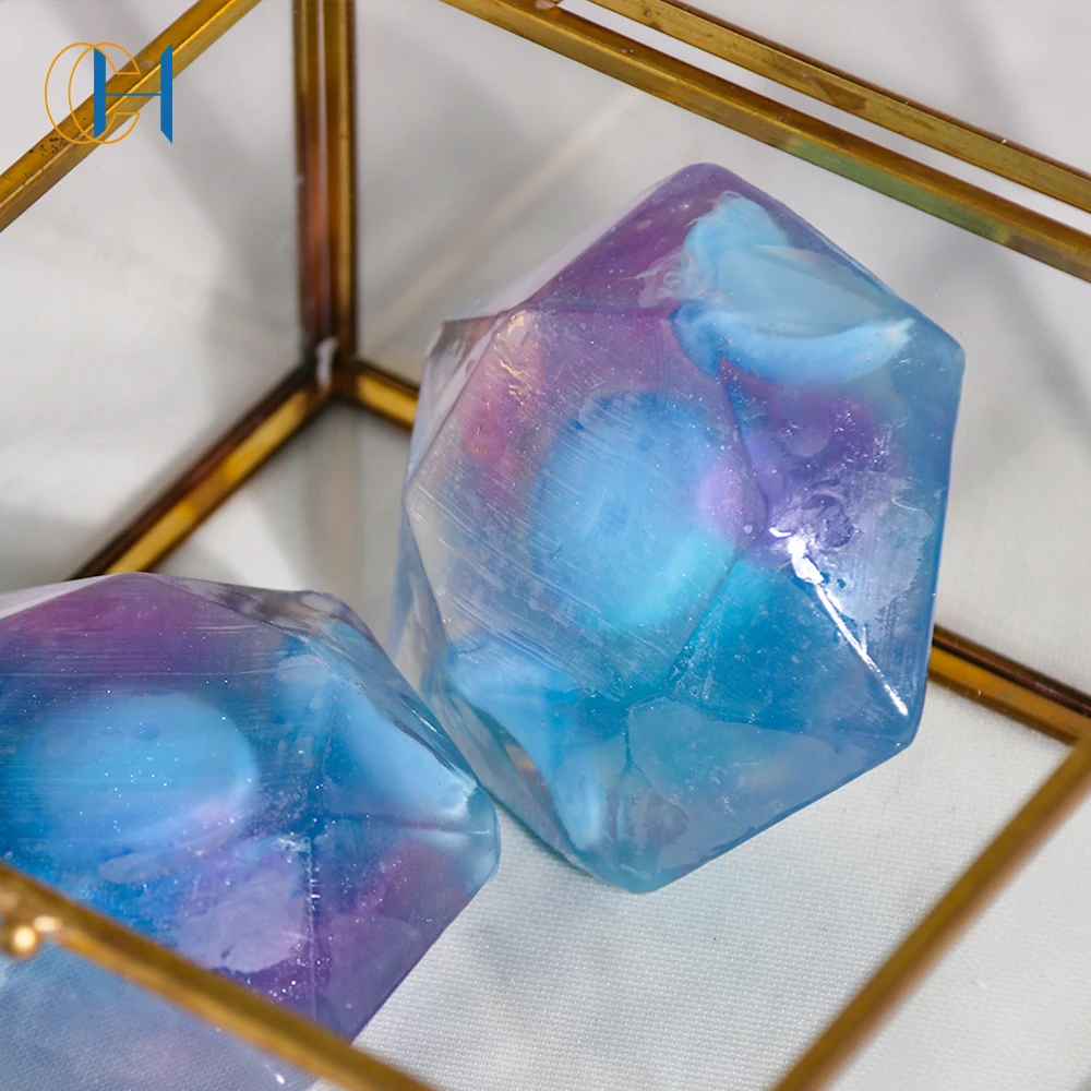 C&H 7 Color Handmade Chakra Relaxing Private Label  Clear Stone Bar Aroma Transparent Opal Yoga  Liquid Body Crystal Soap