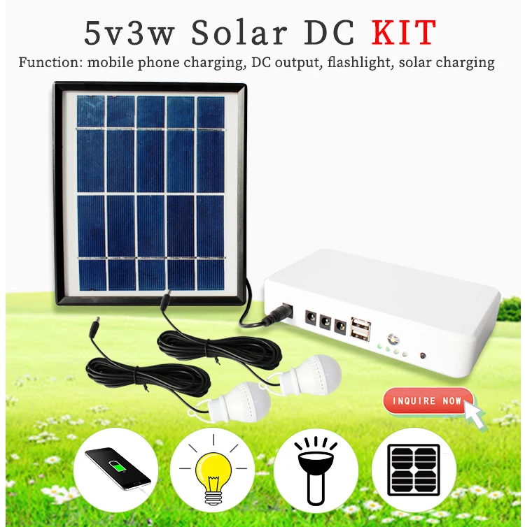 5v 5w solar kits light home mini solar system lamp