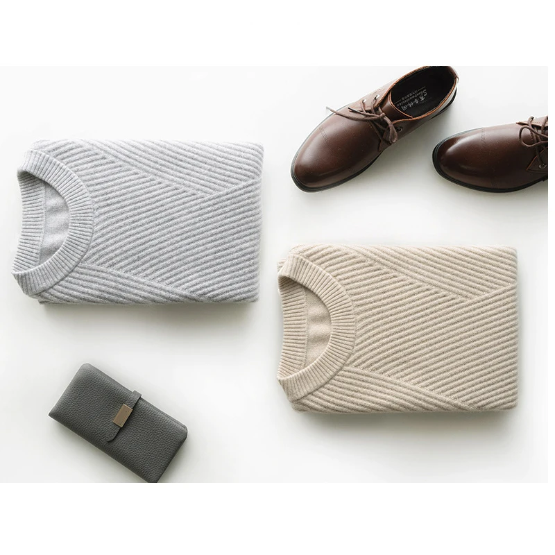 OEM Factory Price Basic O-neck Comfy Men Sweater Plain Knitted Pullover Custom Cashmere Sweater For Winter