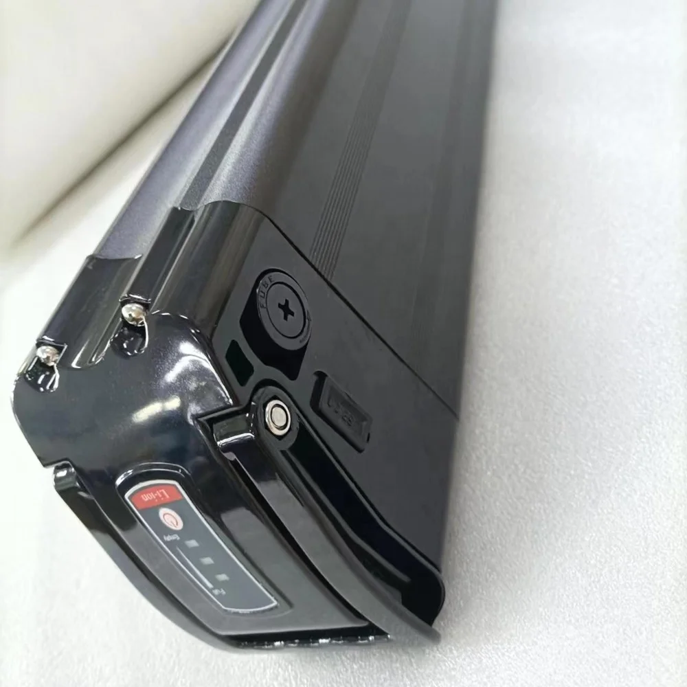 Rechargeable with USB L500MM silver fish 36V 48V 20AH 24AH 28AH lithium battery pack