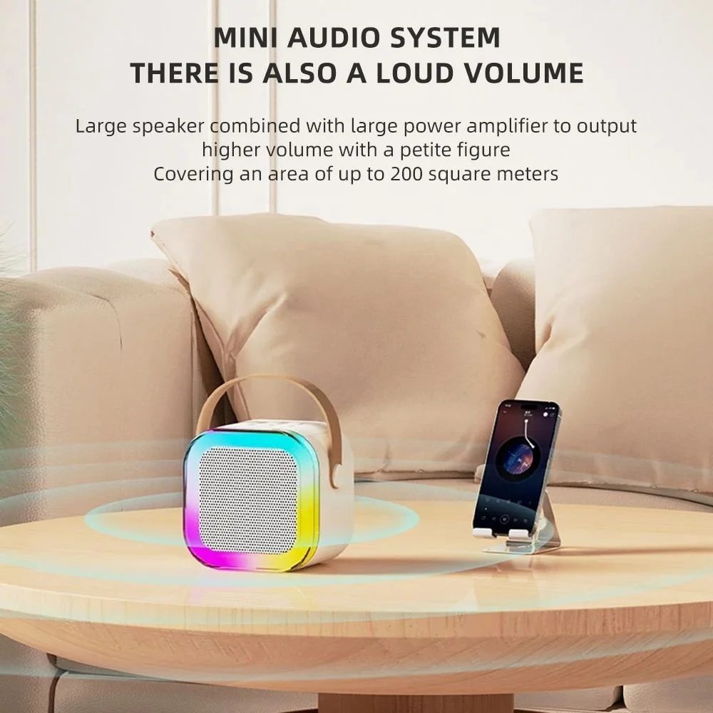 Portable Speakers Mini Wireless bt RGB LED Light With Handheld Karaoke Mic Music Player Singing Recorder Ktv Microphone