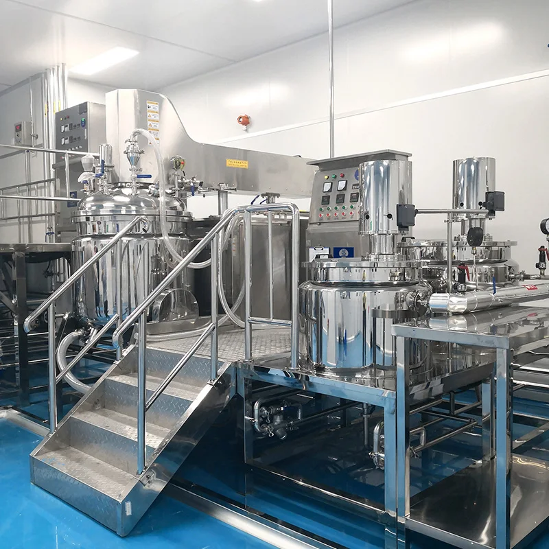 Emulsifying machine, stirring equipment, 100L-5000L cream vacuum emulsifying homogenizer mixing toothpaste machine