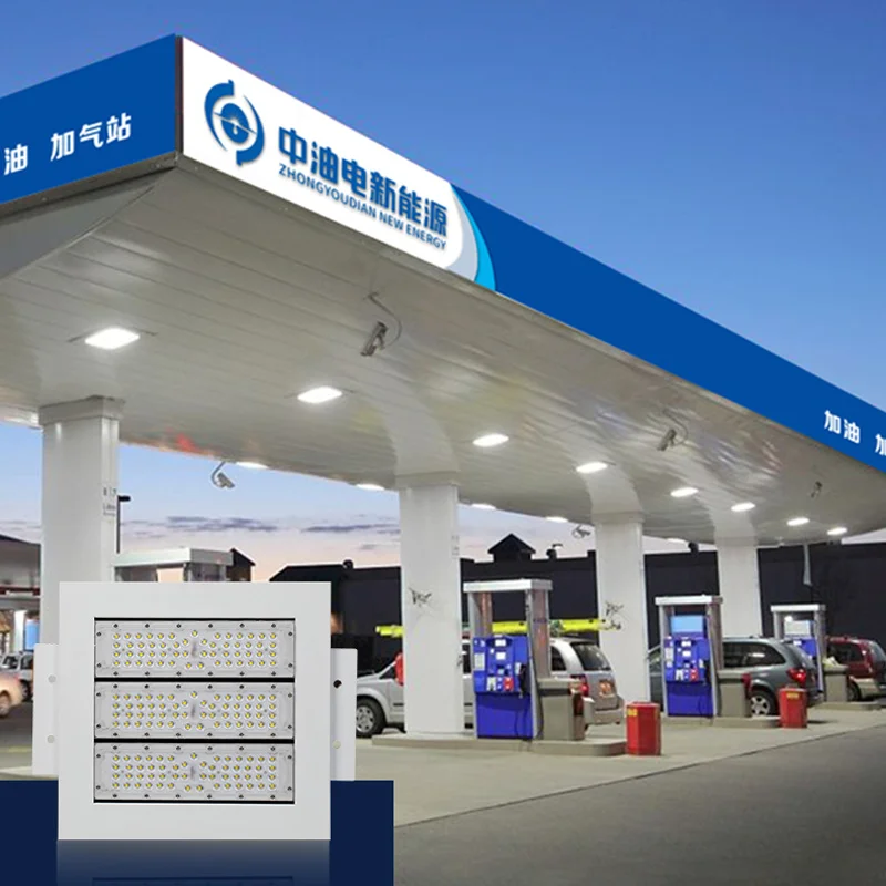 Outdoor Aluminum 5 Year Warranty LED Canopy Light Gas Stations Petrol Station Outdoor Ceiling IP65 100W 200W 300W 400W Options