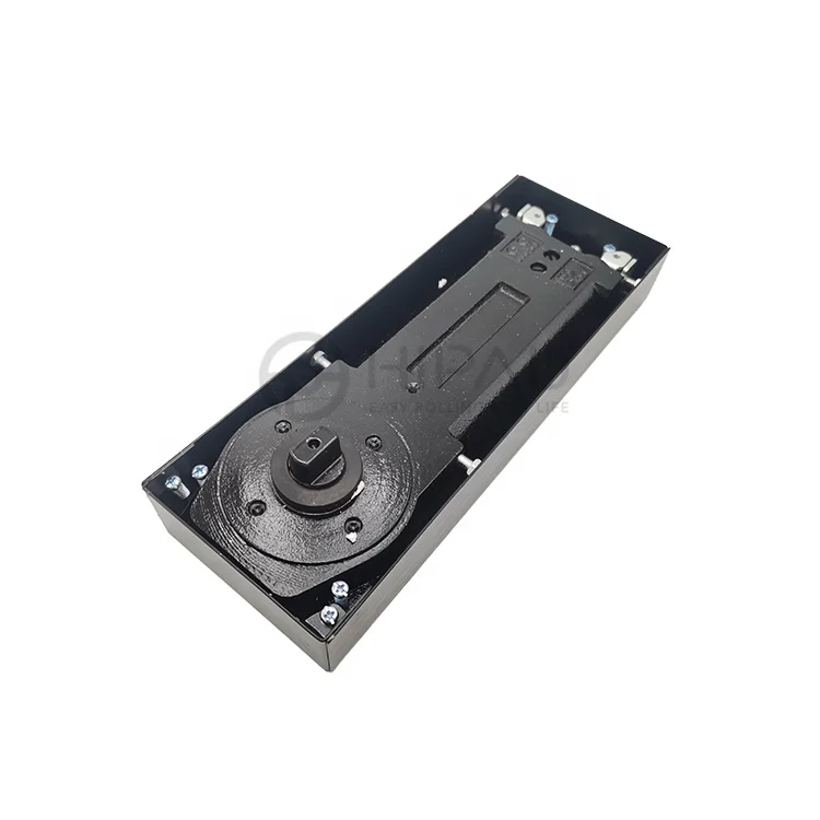 Load-bearing floor spring, hydraulic buffer device, frameless universal floor spring for glass doors