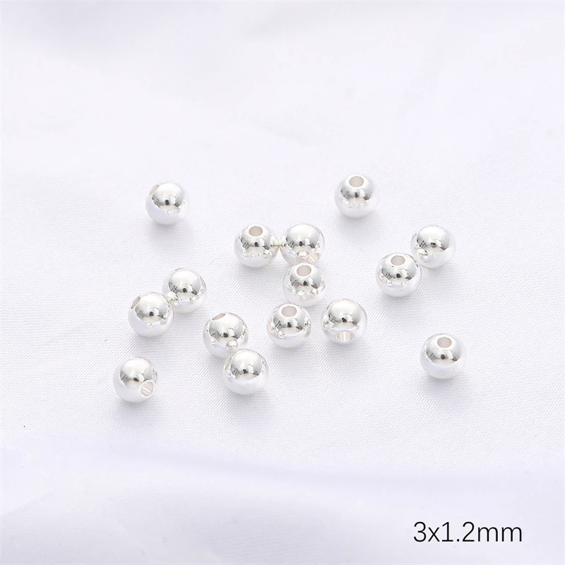 19 Years Wholesale Premium Sliver Beads Spacers Round Metal Beads For Jewelry Bracelets Necklaces Findings Components Making