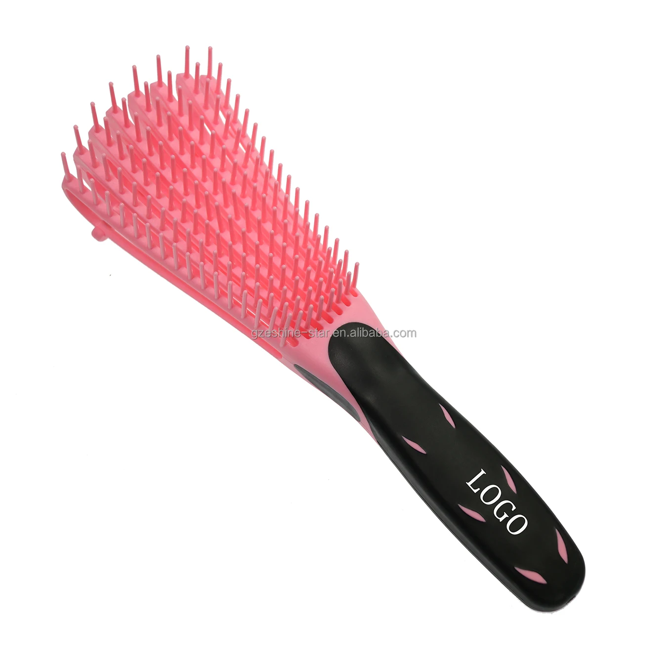 Private Logo Rubber Handle Flexible Blow-dry Wave Detangling Hair Brush For Natural Hair