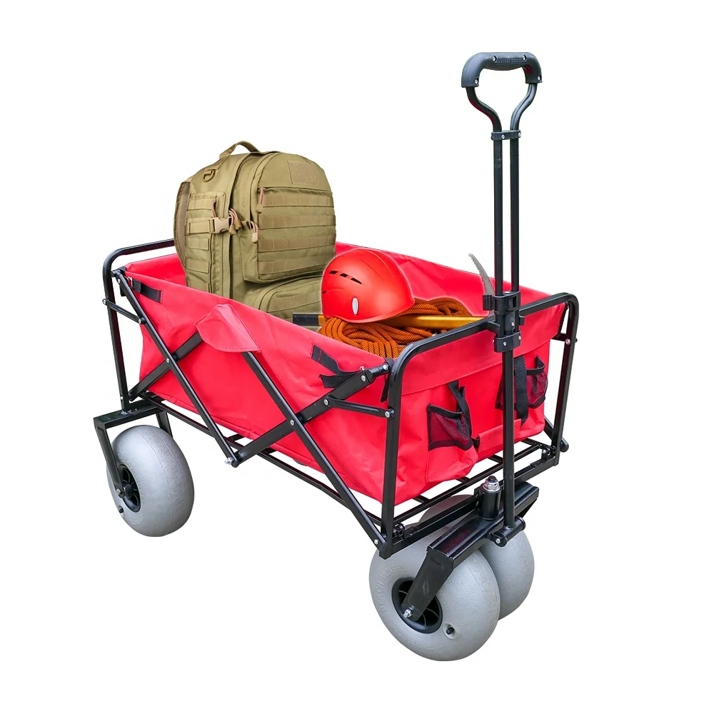 Folding Wagon Cart Collapsible Trolley Beach with Bubble