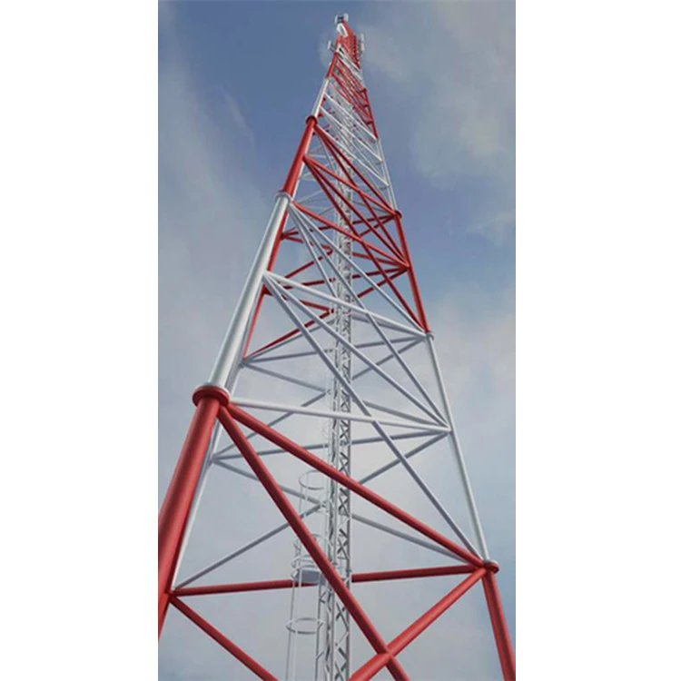 galvanized steel antenna bts large telecommunication mast gsm base station 30 meters 3 legs pipe telecom tower